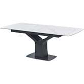 Fiori 63" Extension Table in White Ceramic & Black